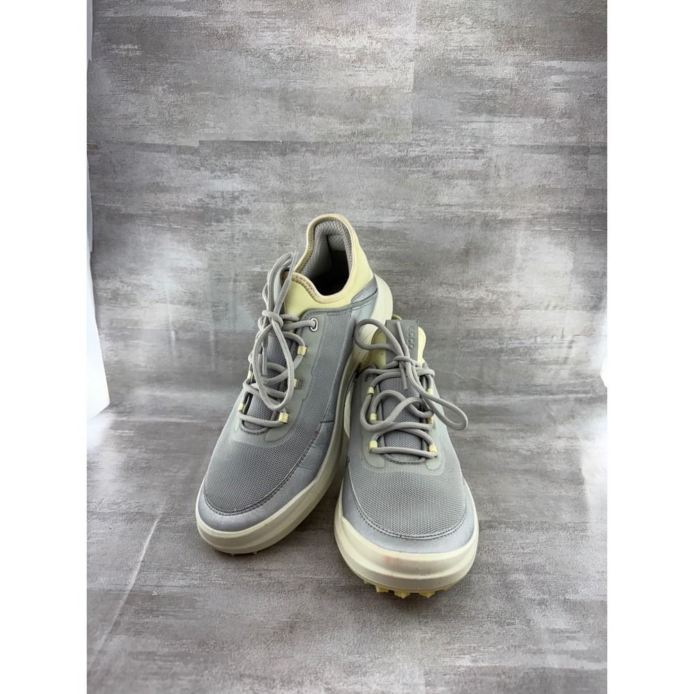 ECCO Golf S-Three Spikeless Sneakers Grey Yellow Women Sz 9-9.5 EU 40